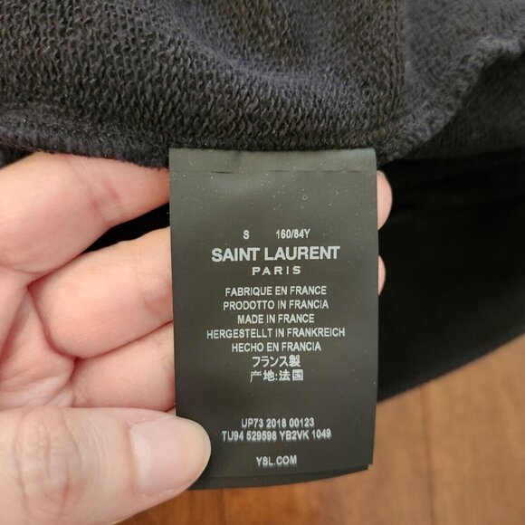 Saint Laurent Paris women's black pullover hoodie - Picture 4 of 7